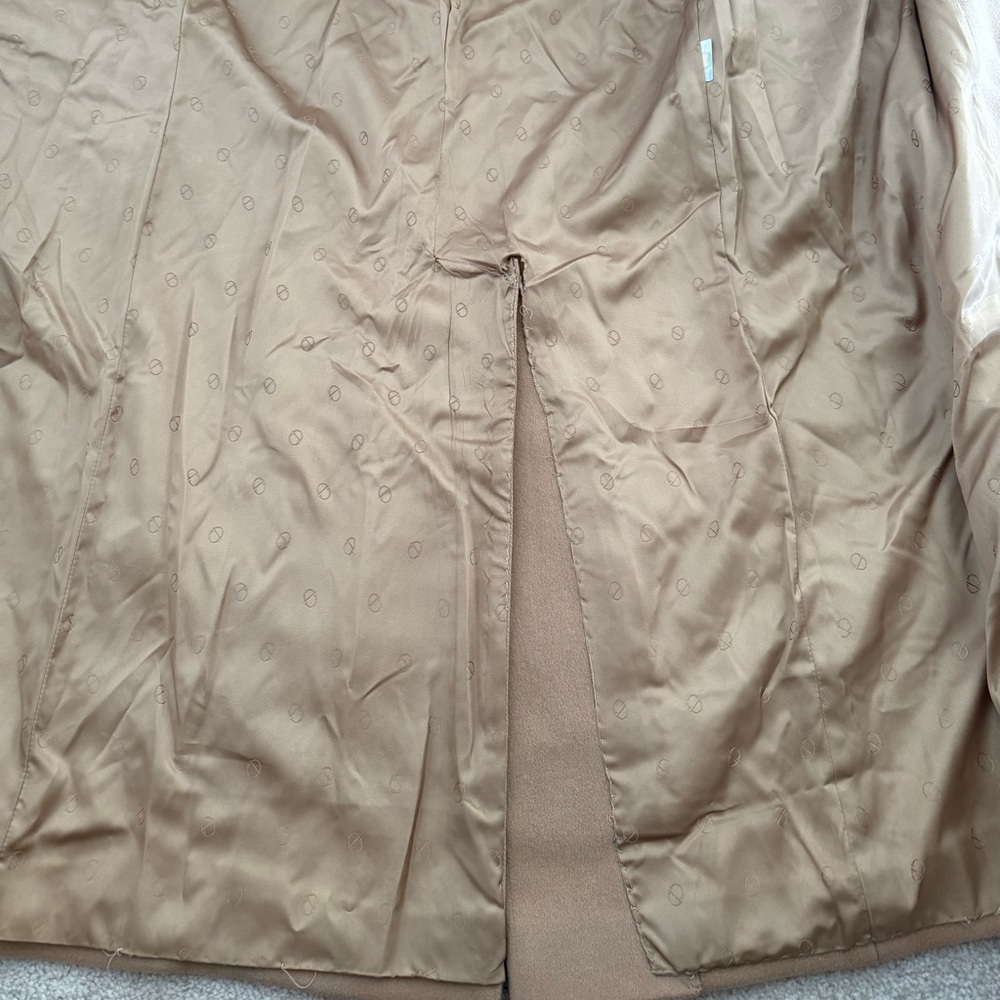 Vintage Christian Dior long overcoat M/L double breasted long brown tan camel - Picture 4 of 11